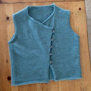 Gorgeous Hand Knit MintGreen Wool  Sweater Vest (No Size, likely M)